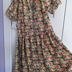 Lularoe Amelia 2x 2xl XXL fruit yellow pockets NWT